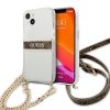 Guess GUHCP13SKC4GBGO iPhone 13 mini5,4 Transparent hardcase 4G Brown Strap Gold Chain