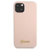 Guess GUHMP13MLSLMGLP iPhone 13 / 14 /15 6.1 jasnoróżowy/light pink hardcase Silicone Script Gold Logo Magsafe