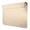 Guess Sleeve GUCS14PSATLE 14 beżowy/beige Saffiano Triangle Logo