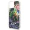 Guess GUHCP13SLFLSB iPhone 13 mini 5,4niebieski/blue hardcase Flower Liquid Glitter