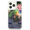 Guess GUHCP13XLFLSB iPhone 13 Pro Max 6,7 niebieski/blue hardcase Flower Liquid Glitter