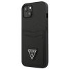 Guess GUHCP13SPSATPK iPhone 13 mini 5,4czarny/black hardcase SaffianoTriangle Logo Cardslot