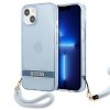 Guess GUHCP13SHTSGSB iPhone 13 mini 5,4niebieski/blue hardcase Translucent Stap