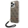 Guess GUOHCP14LH4STW iPhone 14 Pro 6,1 brązowy/brown hardcase 4G Print Strap