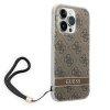 Guess GUOHCP14XH4STW iPhone 14 ProMax 6,7 brązowy/brown hardcase 4G Print Strap