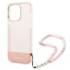 Guess GUHCP14LHGCOHP iPhone 14 Pro 6,1 różowy/pink hardcase Translucent Pearl Strap