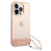 Guess GUHCP14XHGCOHP iPhone 14 Pro Max 6,7 różowy/pink hardcase Translucent Pearl Strap