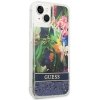 Guess GUHCP14MLFLSB iPhone 14 Plus / 15 Plus 6.7 niebieski/blue hardcase Flower Liquid Glitter