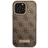 Guess GUHMP14LU4GPRW iPhone 14 Pro 6,1 brązowy/brown hard case 4G Logo Plate MagSafe