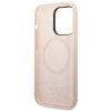 Guess GUHMP14XSBPLP iPhone 14 Pro Max6,7 różowy/pink hard case Silicone Logo Plate MagSafe