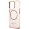 Guess GUHMP13XHTCMP iPhone 13 Pro Max 6,7 różowy/pink hard case Gold Outline Translucent MagSafe