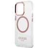 Guess GUHMP13LHTRMP iPhone 13 Pro / 13 6,1 różowy/pink hard case Metal Outline Magsafe