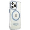 Guess GUHMP13LHTRMB iPhone 13 Pro / 13 6,1 niebieski/blue hard case Metal Outline Magsafe