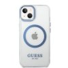Guess GUHMP14MHTRMB iPhone 14 Plus / 15 Plus 6.7 niebieski/blue hard case Metal Outline Magsafe