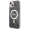 Zestaw Guess GUBPP14SH4EACSK Case+ Charger iPhone 14 / 15 / 13 6,1 czarny/black hard case 4G Print MagSafe