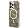 Zestaw Guess GUBPP13XH4EACSW Case+ Charger iPhone 13 Pro Max brązowy/brown hard case 4G Print MagSafe