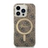 Zestaw Guess GUBPP14XH4EACSW Case+ Charger iPhone 14 Pro Max 6,7 brązowy/brown hard case 4G Print MagSafe