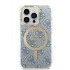 Zestaw Guess GUBPP14LH4EACSB Case+ Charger iPhone 14 Pro 6,1 niebieski/blue hard case 4G Print MagSafe