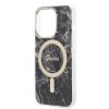 Zestaw Guess GUBPP14LHMEACSK Case+ Charger iPhone 14 Pro 6,1 czarny/black hard case Marble MagSafe