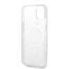 Zestaw Guess GUBPP14SHMEACSH Case+ Charger iPhone 14 / 15 / 13 6,1 biały/white hard case Marble MagSafe