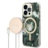 Zestaw Guess GUBPP14XHJEACSA Case+ Charger iPhone 14 Pro Max 6,7 zielony/green hard case Jungle MagSafe