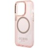 Guess GUHMP14XHTCMP iPhone 14 Pro Max 6,7 różowy/pink hard case Gold Outline Translucent MagSafe