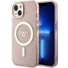 Guess GUHMP14MHCMCGP iPhone 14 Plus/ 15 Plus 6.7 różowy/pink hardcase Glitter Gold MagSafe