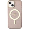 Guess GUHMP14MHCMCGP iPhone 14 Plus/ 15 Plus 6.7 różowy/pink hardcase Glitter Gold MagSafe
