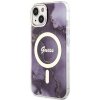 Guess GUHMP14SHTMRSU iPhone 14 / 15 / 136.1 purpurowy/purple hardcase Golden Marble MagSafe