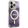 Guess GUHMP14LHTMRSU iPhone 14 Pro 6.1 purpurowy/purple hardcase Golden Marble MagSafe