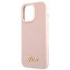 Guess GUHCP13XLSLMGLP iPhone 13 Pro Max 6.7 jasnoróżowy/light pink hardcase Silicone Script Gold Logo