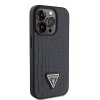Guess GUHCP15LPCRTHCK iPhone 15 Pro 6.1 czarny/black hardcase Croco Triangle Metal Logo
