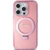 Guess GUHMP15XHRSGSP iPhone 15 Pro Max 6.7 różowy/pink hardcase Ring Stand Script Glitter MagSafe
