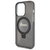 Guess GUHMP14XHRSGSK iPhone 14 Pro Max 6.7 czarny/black hardcase Ring Stand Script Glitter MagSafe
