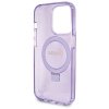 Guess GUHMP14LHRSGSU iPhone 14 Pro 6.1 fioletowy/purple hardcase Ring Stand Script Glitter MagSafe