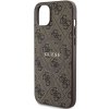 Guess GUHMP15SG4GFRW iPhone 15 / 14 / 13 6.1 brązowy/brown hardcase 4G Collection Leather Metal Logo MagSafe