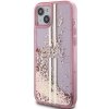 Guess GUHCP15SLFCSEGP iPhone 15 / 14 / 13 6.1 różowy/pink hardcase Liquid Glitter Gold Stripes