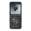 Guess GUHCZF64GMGGR Z Flip6 F741czarny/black Leather 4G Metal Logo