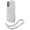 Guess GUHMP16SHGCRELST iPhone 166.1 przeźroczysty/transparent hardcase IML Glitter With Pearl Strap MagSafe