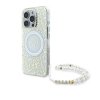 Guess GUHMP16LHCPOFPH iPhone 16 Pro 6.3 biały/white hardcase IML Flowers Allover Electro With Pearl Strap MagSafe