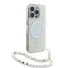 Guess GUHMP16LHCPOFPH iPhone 16 Pro 6.3 biały/white hardcase IML Flowers Allover Electro With Pearl Strap MagSafe