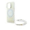 Guess GUHMP16LHCPOFPH iPhone 16 Pro 6.3 biały/white hardcase IML Flowers Allover Electro With Pearl Strap MagSafe