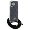 Guess GUHCP16LHC4SEK iPhone 16 Pro 6.3  czarny/black hardcase Crossbody Cord 4G Print