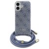 Guess GUHCP16SHC4SEB iPhone 16 6.1      niebieski/blue hardcase Crossbody Cord 4G Print