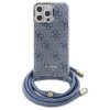 Guess GUHCP16LHC4SEB iPhone 16 Pro 6.3  niebieski/blue hardcase Crossbody Cord 4G Print