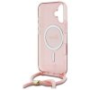 Guess GUHMP16SHCTSGNSP iPhone 16 6.1    różowy/pink hardcase Crossbody Cord Script MagSafe