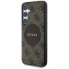 Etui Guess 4G Round Patch Classic Logo   MagSafe do Samsung Galaxy S25 brązowy