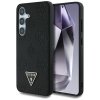 Etui Guess Grained Hot Stamp Peony       Pattern Triangle Logo MagSafe do Samsung Galaxy S25 czarny