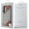 Etui Guess Leather 4G Flowers Print      Metal Classic Logo MagSafe Samsung Galaxy S25 różowy