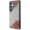 Etui Guess Leather 4G Flowers Print      Metal Classic Logo MagSafe Samsung Galaxy S25 Ultra różowy